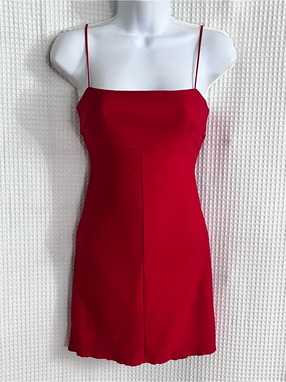 silence + noise Red Spaghetti-Strap Mini Dress size small